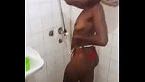 She dances while bathing